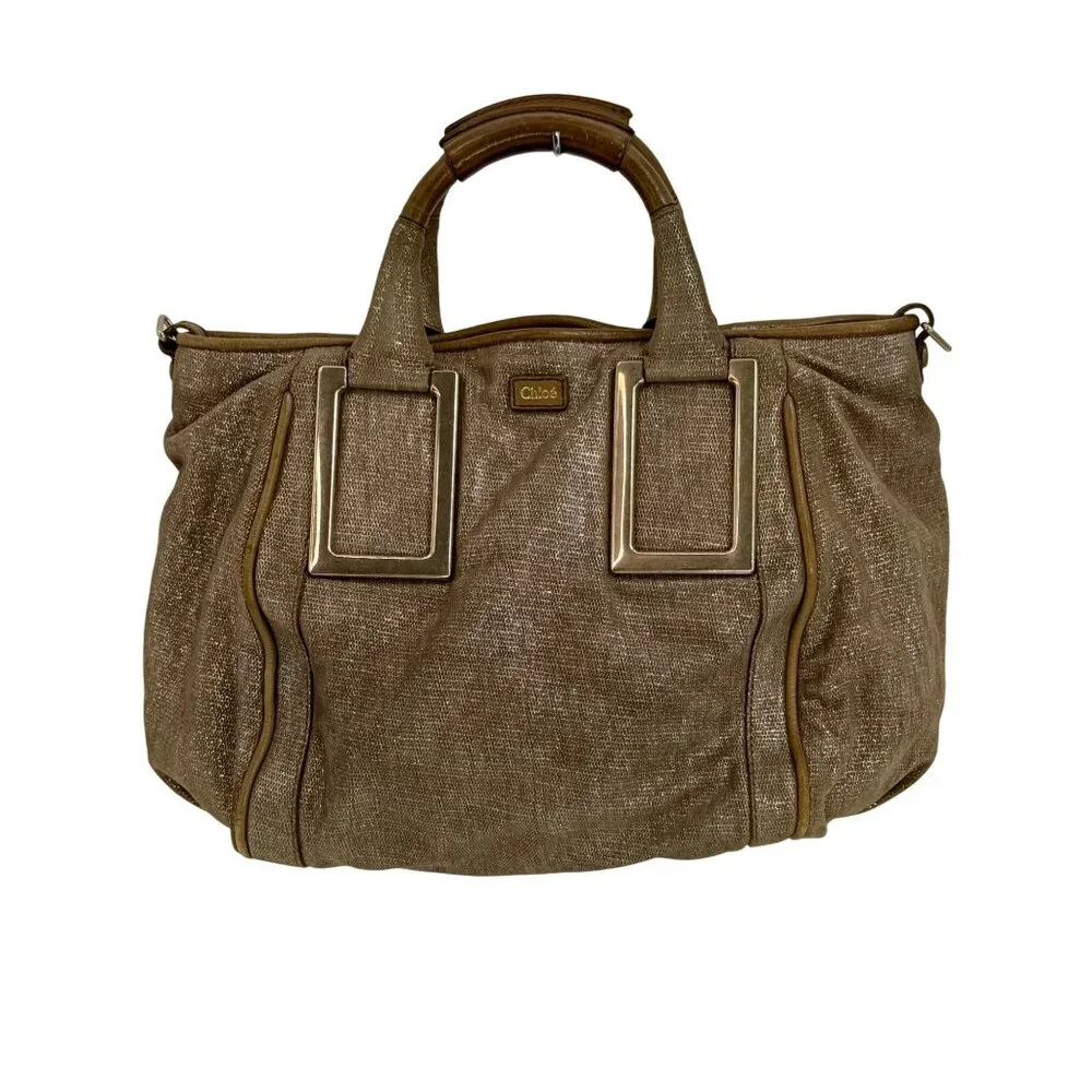 VTG Chloé Shimmer Suede Satchel Handbag | Indie Sleaze Office Siren Mob Wife Y2K - Picture 15 of 16